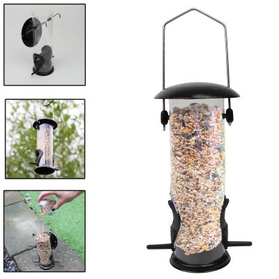 Pawfecto Wild Bird Feeder, Large Hanging Plastic Frame With Dual Perches, Lawn And Garden Outdoor Use, Enjoy Birdwatching Or Birding