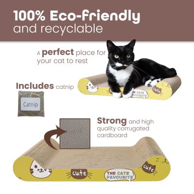 Pawfecto Cat Scratching Board Cat Scratching Pad with Catnip | Cats Scratchers | Pet Cardboard | Bed For Kitty | Kitten Scratching Boards