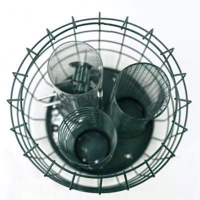 Pawfecto 3-in-1 Squirrel Proof Bird Feeder – Green Metal Hanging Feeder for Seeds, Nuts & Fat Balls – Outdoor Wild Bird Feeder for Garden, Balcony – Squirrel Resistant Design