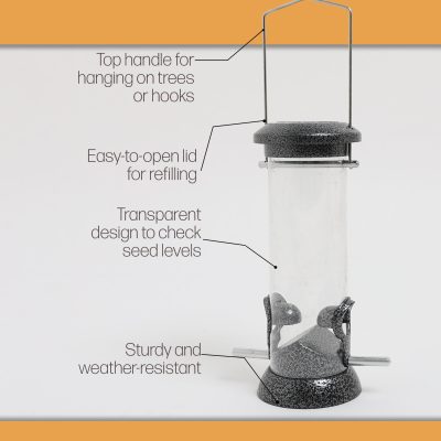 Pawfecto Bird Feeder Niger Seed Birdfeeder Heavy Duty Hanging Feeders Birdfeeder For Garden Wild Birds (Medium)