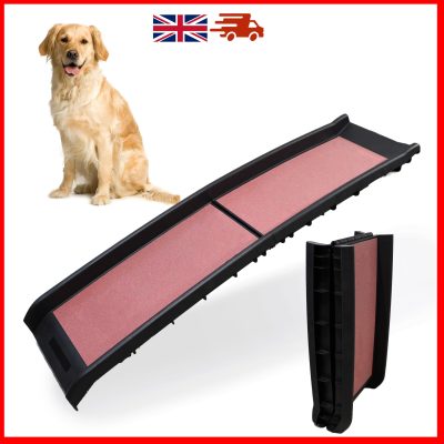 Pawfecto Pet Ramp Anti Slip Dog Ramps Lightweight & Portable Plastic Dog Car Ramps Foldable Pets Ramp (Red)
