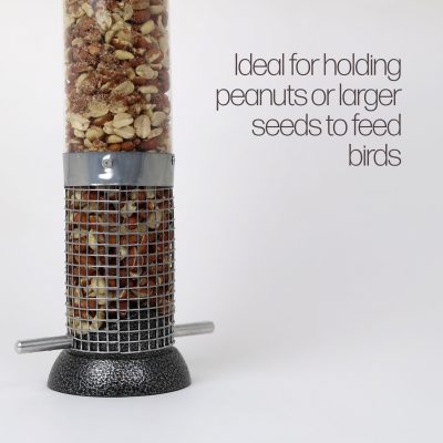 Pawfecto Peanut Feeder For Birds Hanging Bird Feeders Easy To Clean Durable Birdfeeder With Mesh For Feeding Suet Nibbles And Sprinkles (Large)