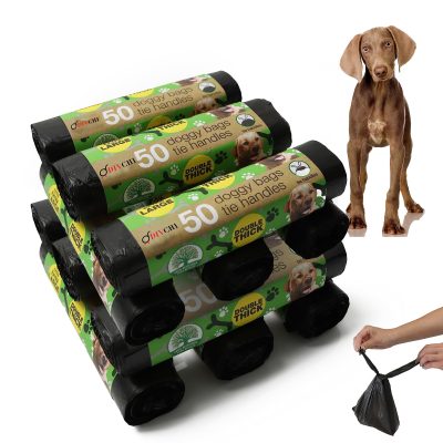 Pawfecto Dogs Poo Bag With Tie Handles Doggy Waste Pickup Bags Mess Holders Poo Bags For Large Dogs (12 X 50 Bags) (Pack Of 600 Bags)