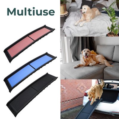 Pawfecto Pet Ramp Anti Slip Dog Ramps Lightweight & Portable Plastic Dog Car Ramps Foldable Pets Ramp (Black)