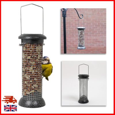 Pawfecto Peanut Feeder For Birds Hanging Bird Feeders Easy To Clean Durable Birdfeeder With Mesh For Feeding Suet Nibbles And Sprinkles (Medium)