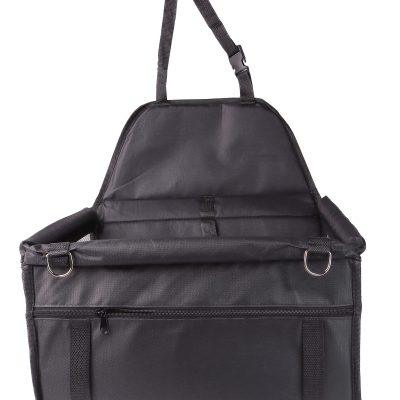 Pawfecto Pet Car Booster Seat for Travel Carrier Cage, Portable and Breathable Bag with Seat Belt, Puppy Carrier Safety Stable Folding Soft Washable Travel Bags for Dogs Cats (Black)